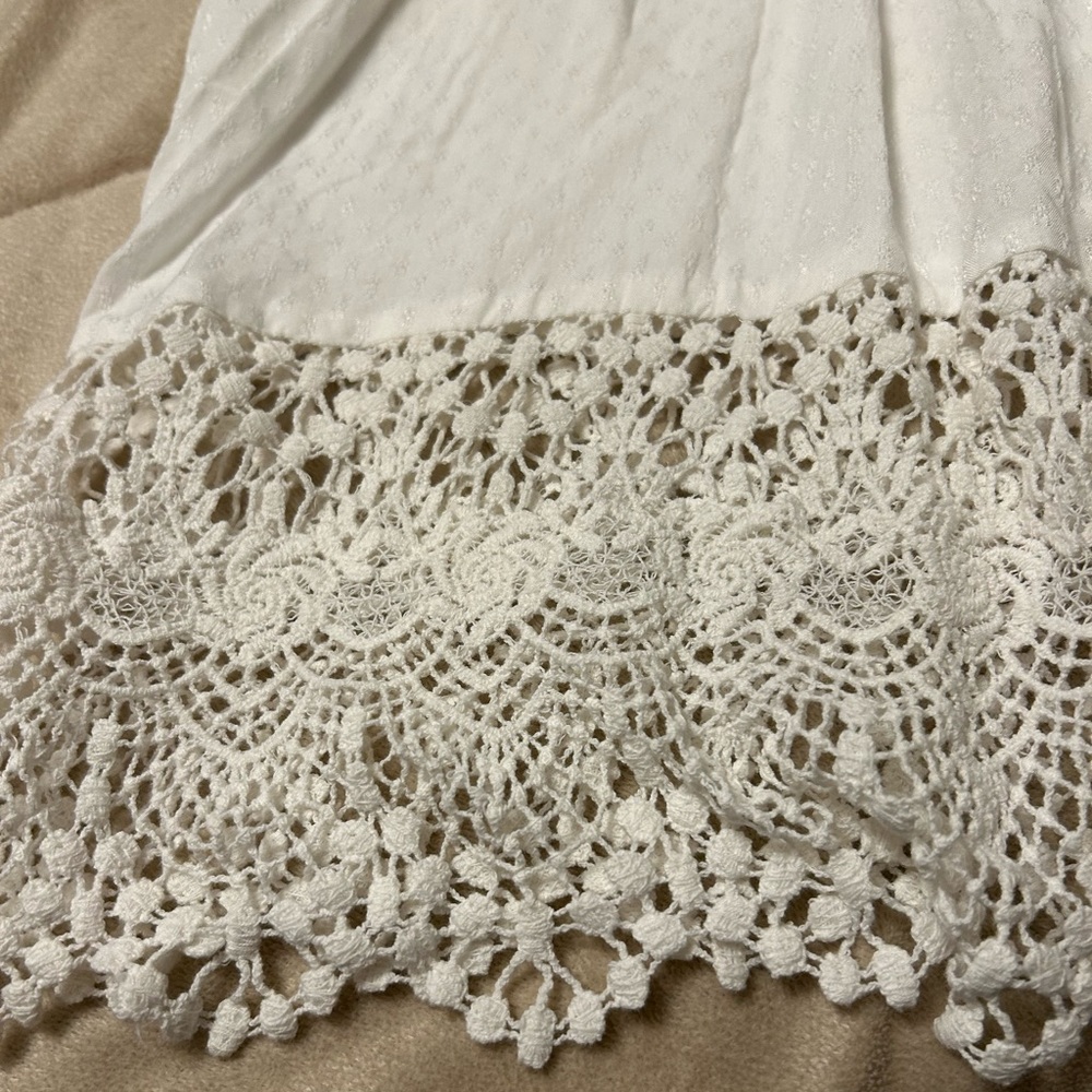 American Rag White Tie Front Ruffled Blouse - Picture 4 of 10
